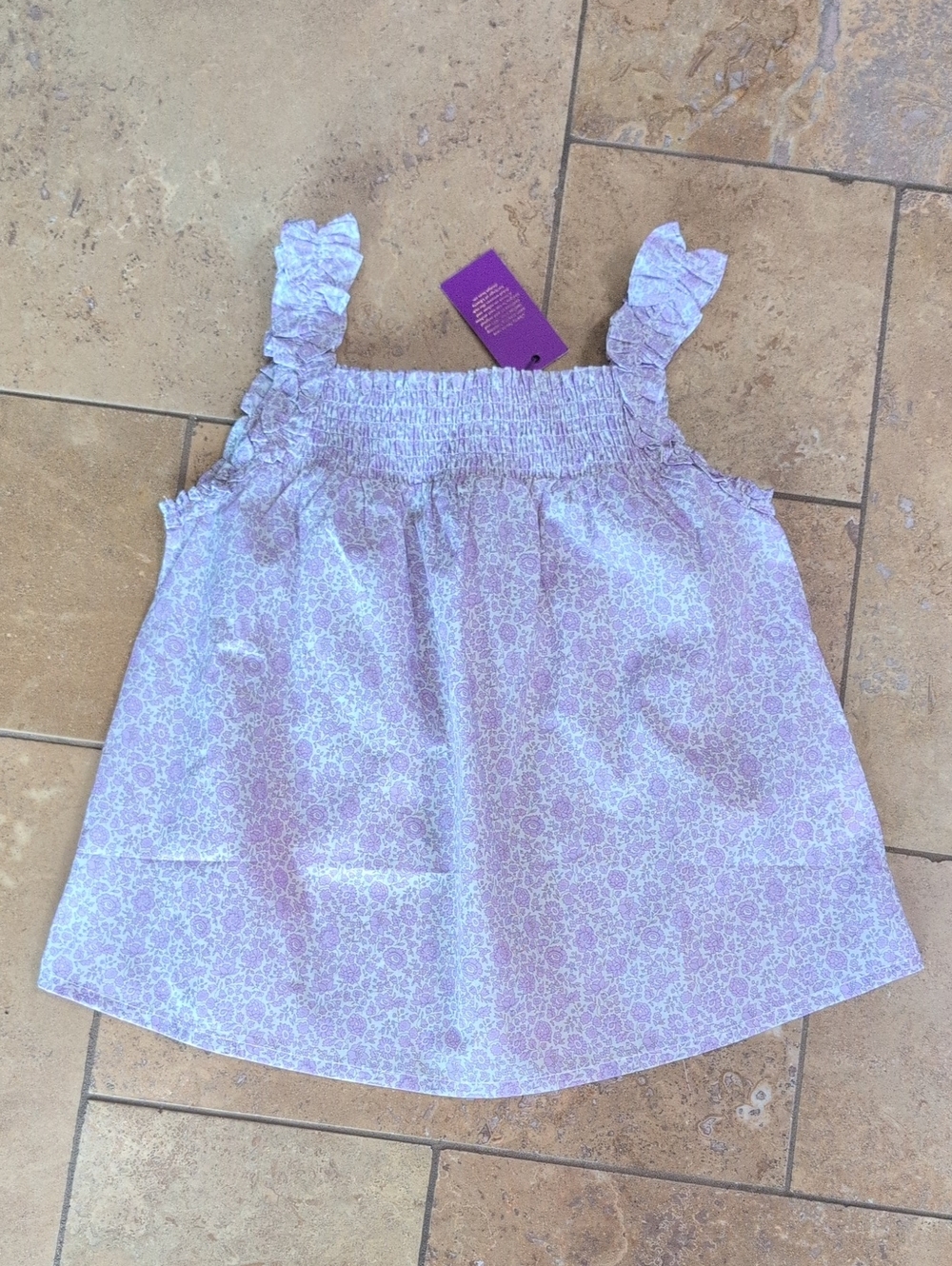 Cyrillus girl's Liberty top. Purple and white floral. Size 10.